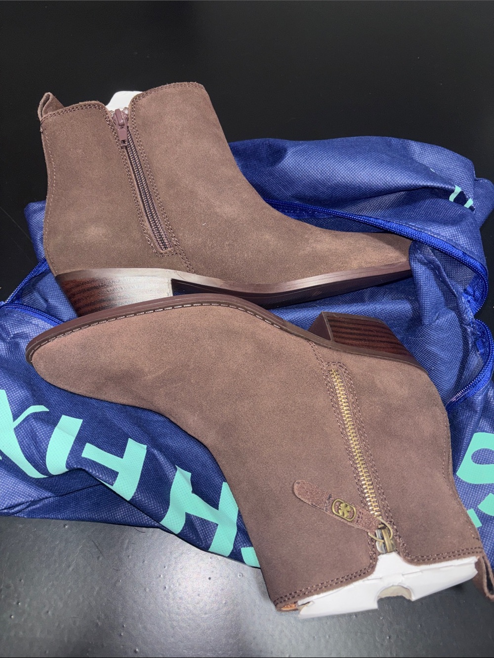 Ailein Suede Ankle Booties - Picture 3 of 5